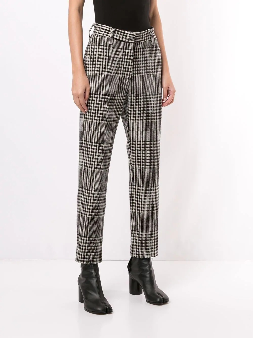 check-pattern tailored trousers - 3