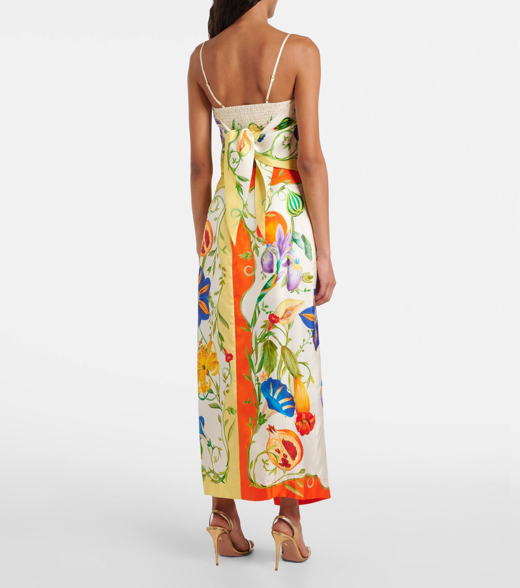 Flores silk beach cover-up - 3