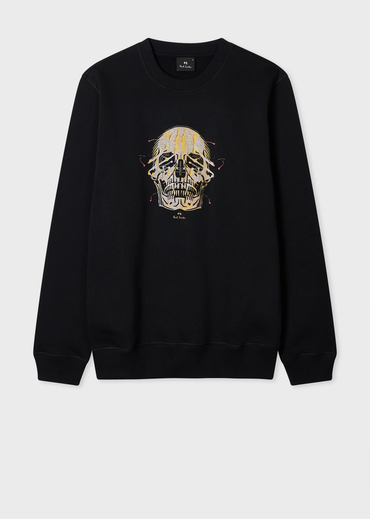 Black 'Painted Skull' Print Sweatshirt - 1
