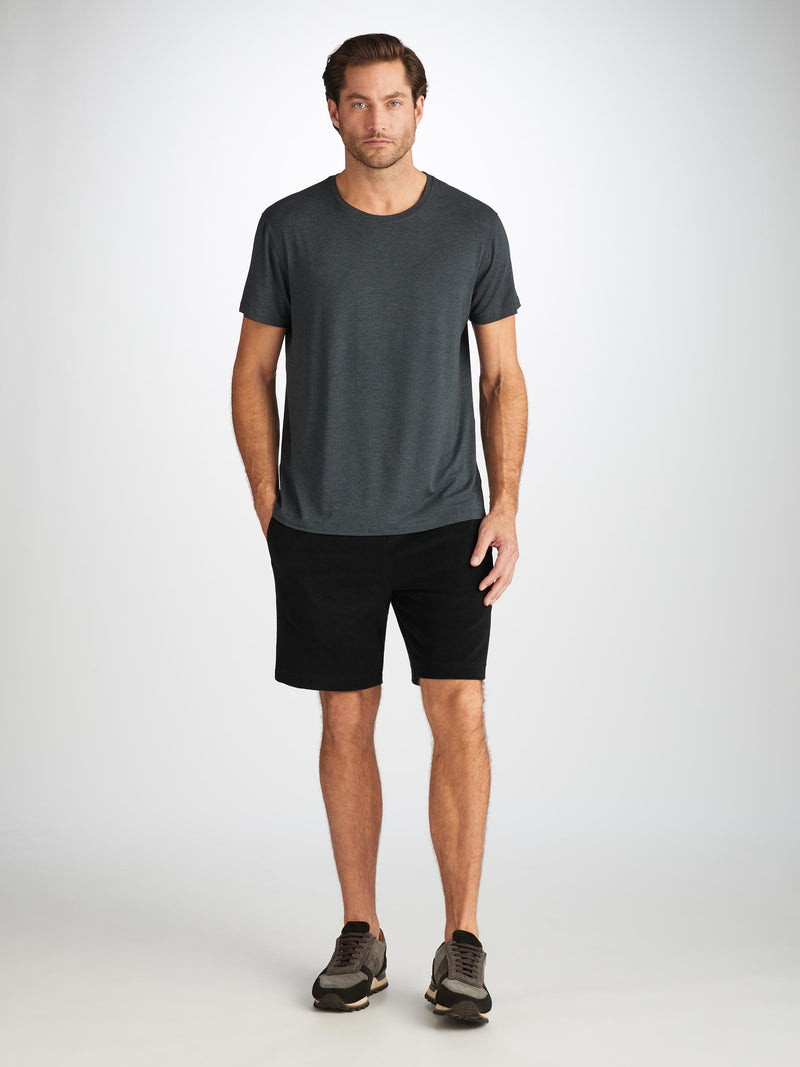 Men's Towelling Shorts Isaac Terry Cotton Black 3