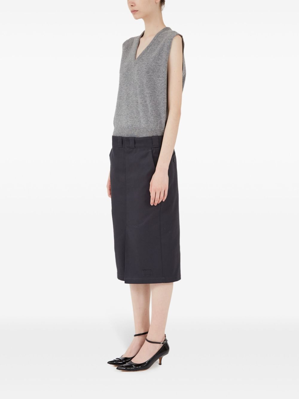 high-rise midi skirt - 7