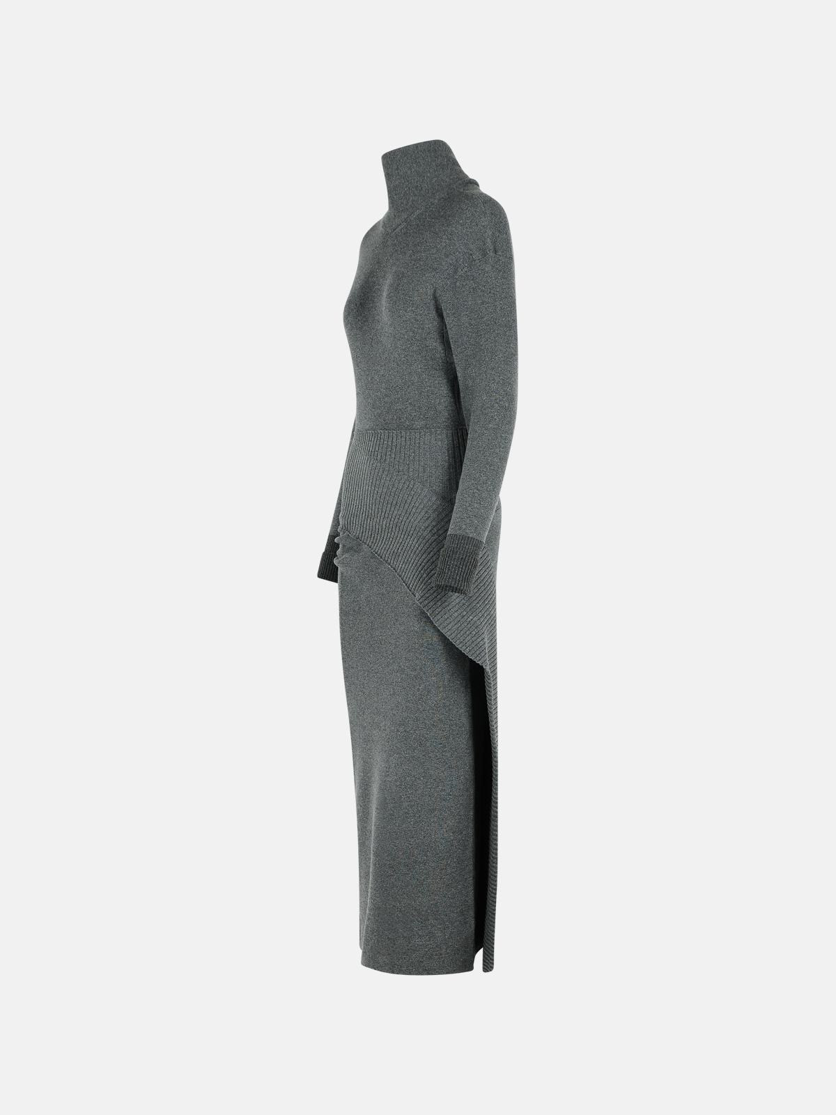 GREY WOOL BLEND DRESS - 2