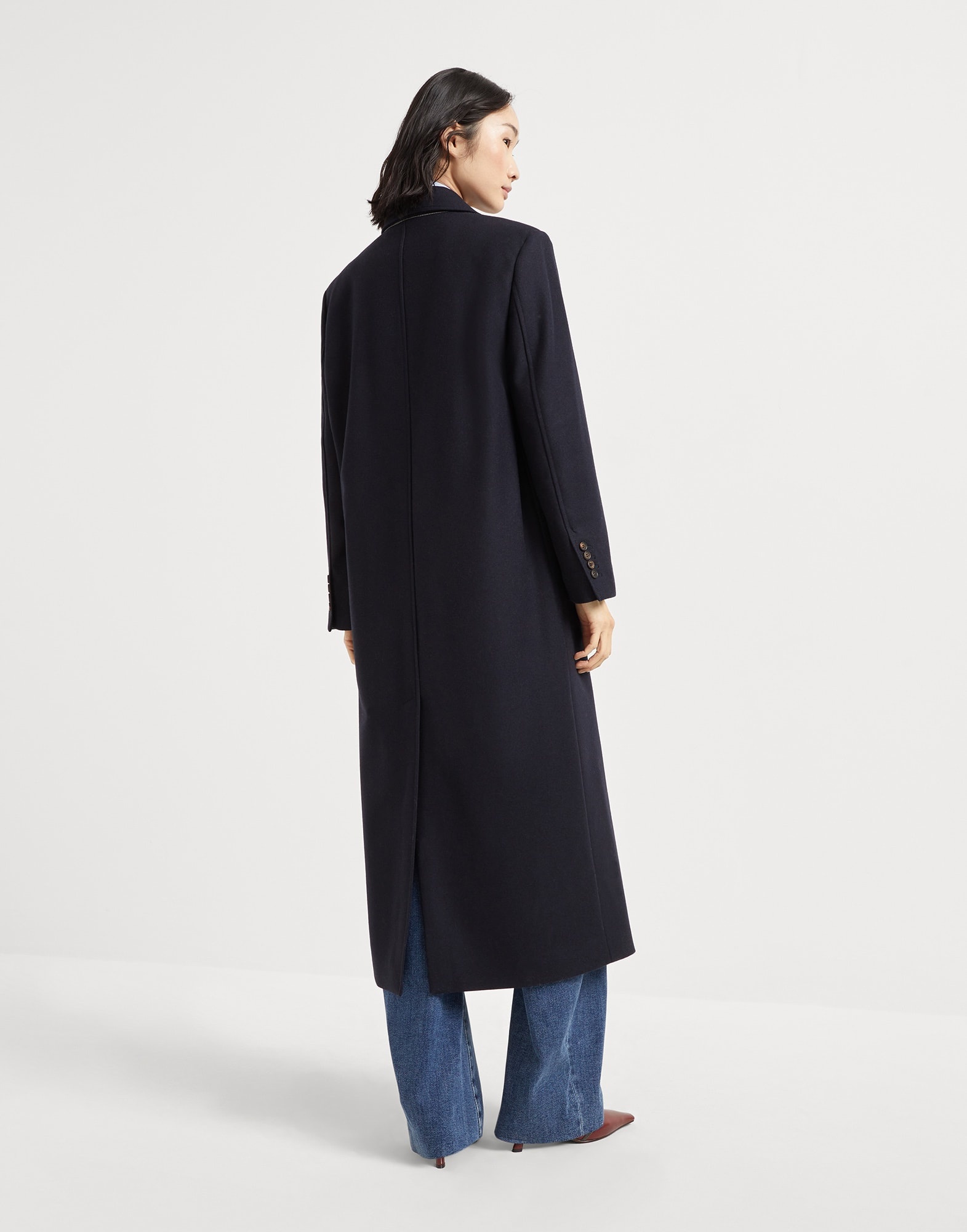 Lightweight wool cloth coat with monili - 2