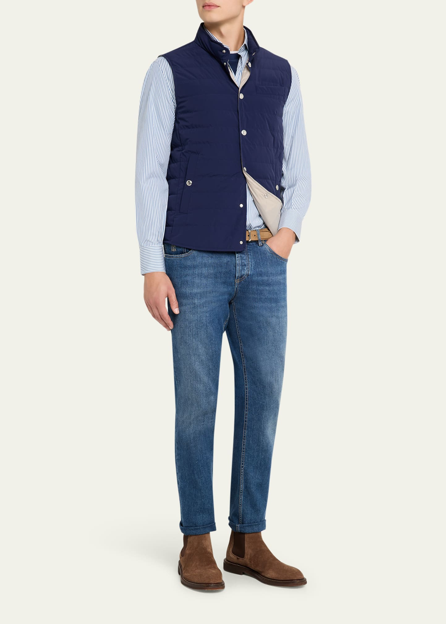 Men's Quilted Nylon Snap-Front Vest - 2