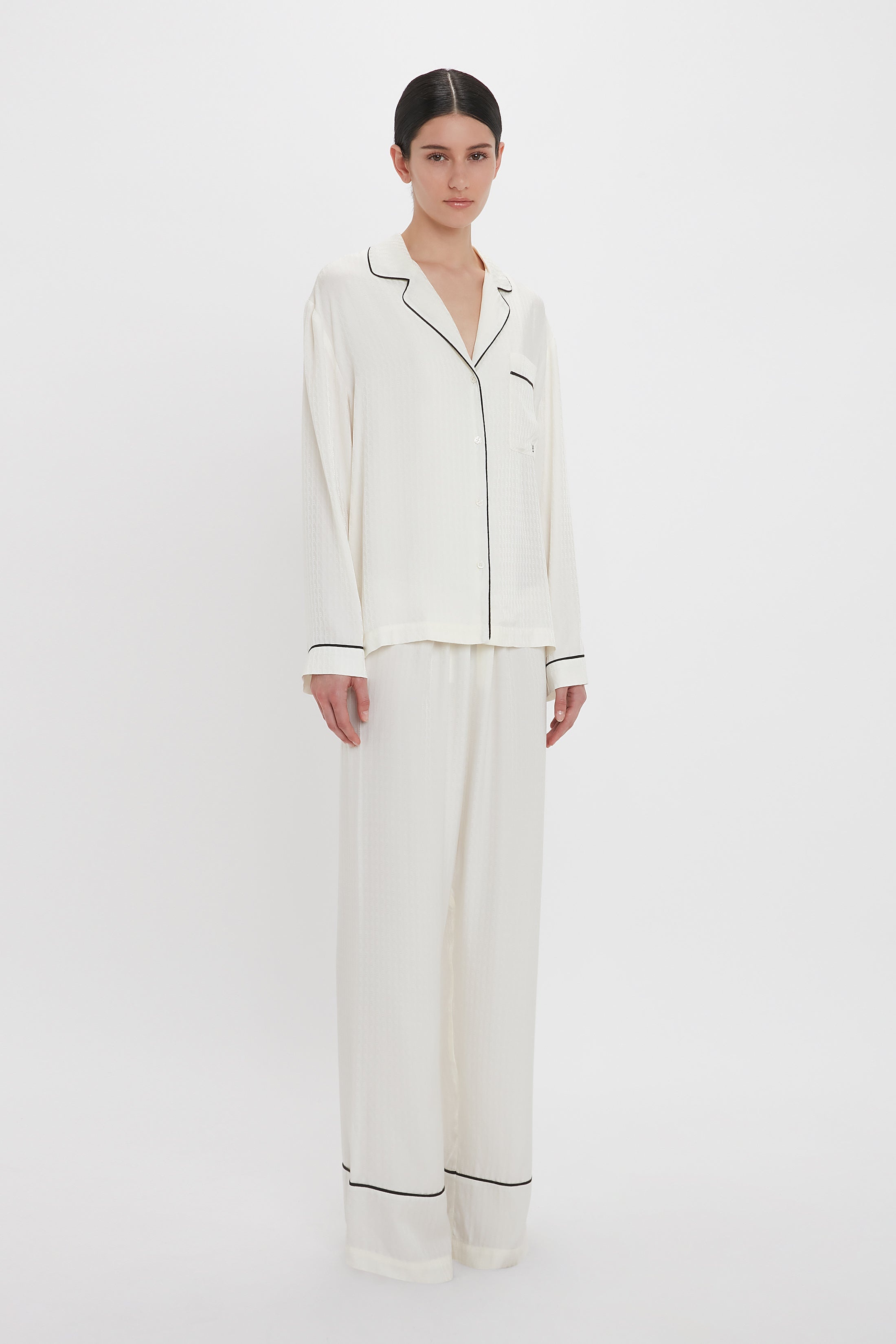 VB Monogram Pyjama Sleep Set In Ivory - 3