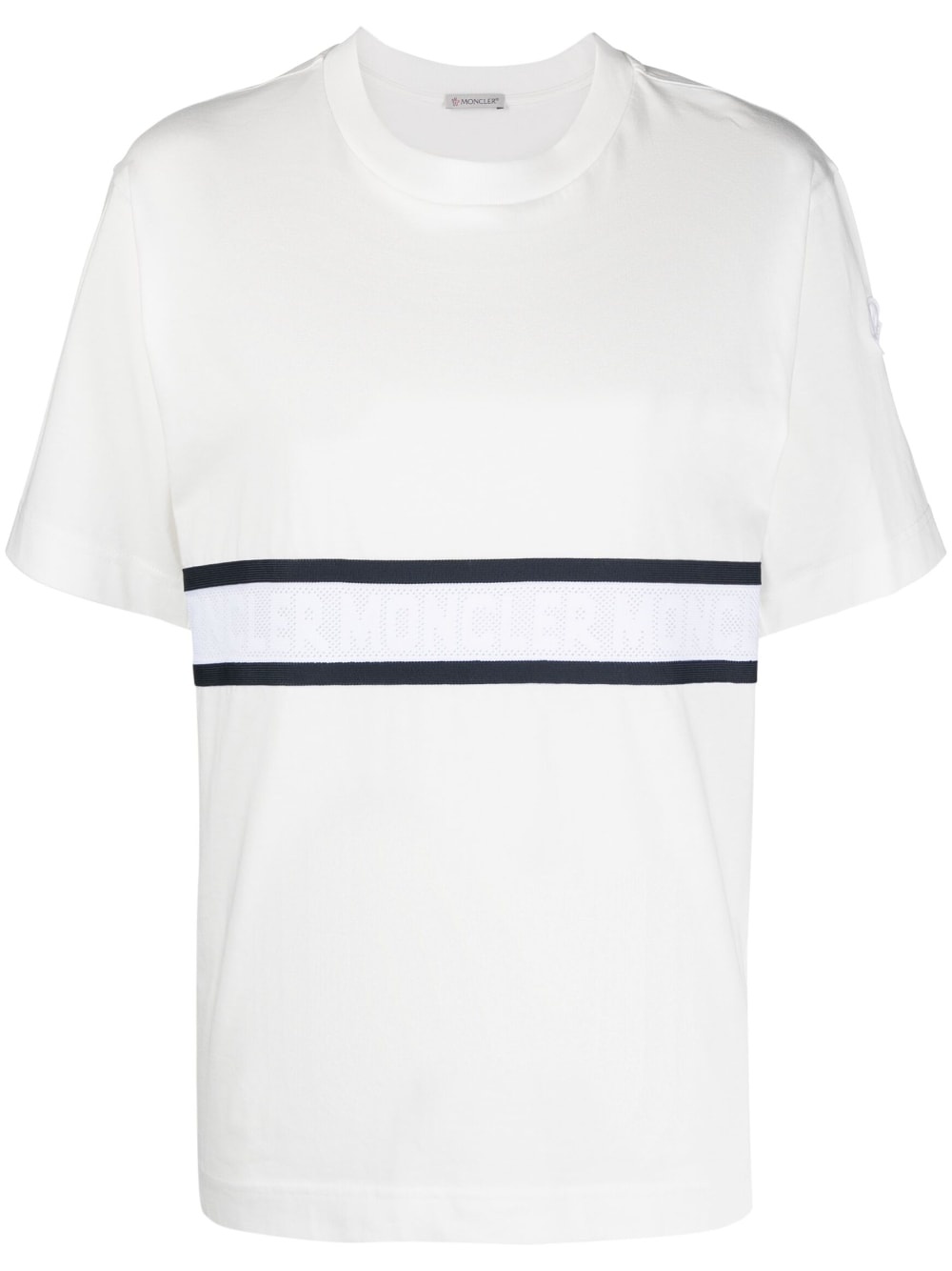 logo-stripe cotton T-shirt - 1