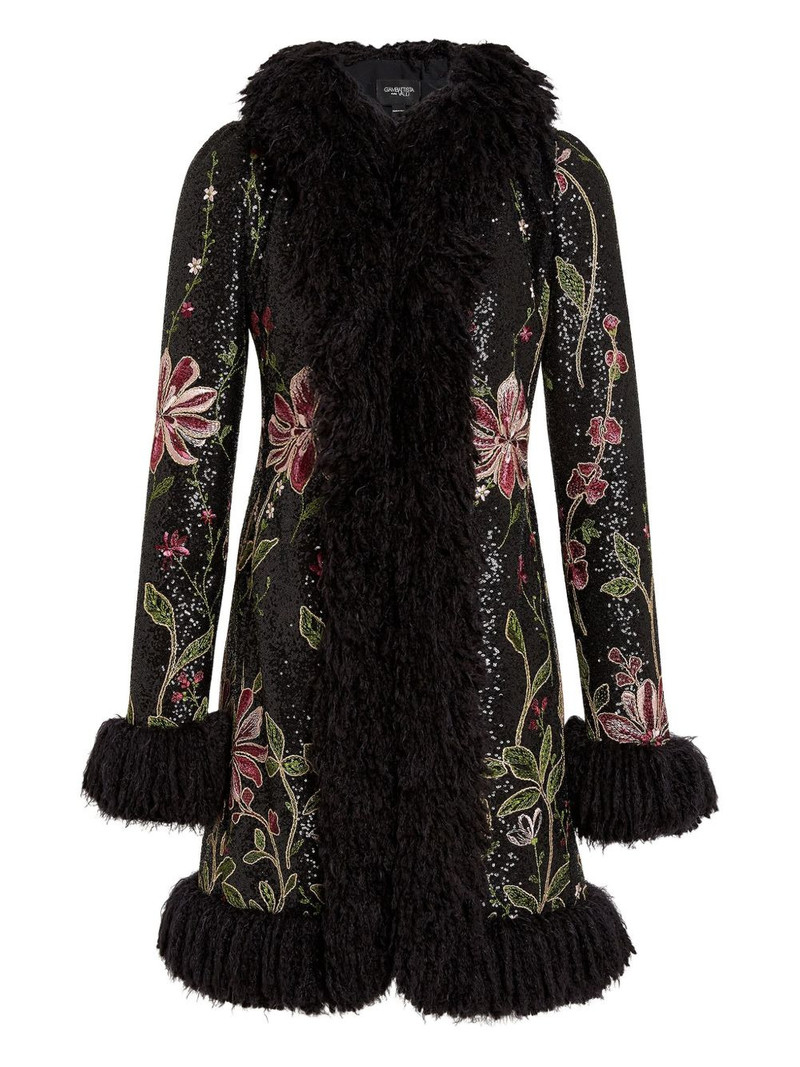 sequin-embellished floral-embroidered coat 1