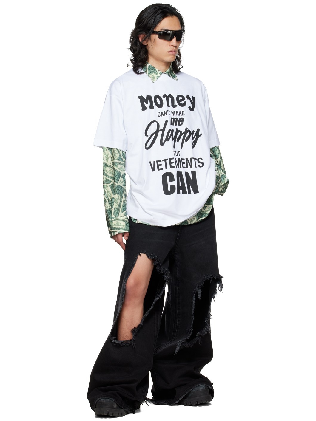 Black Big Shape Destroyed Jeans - 4