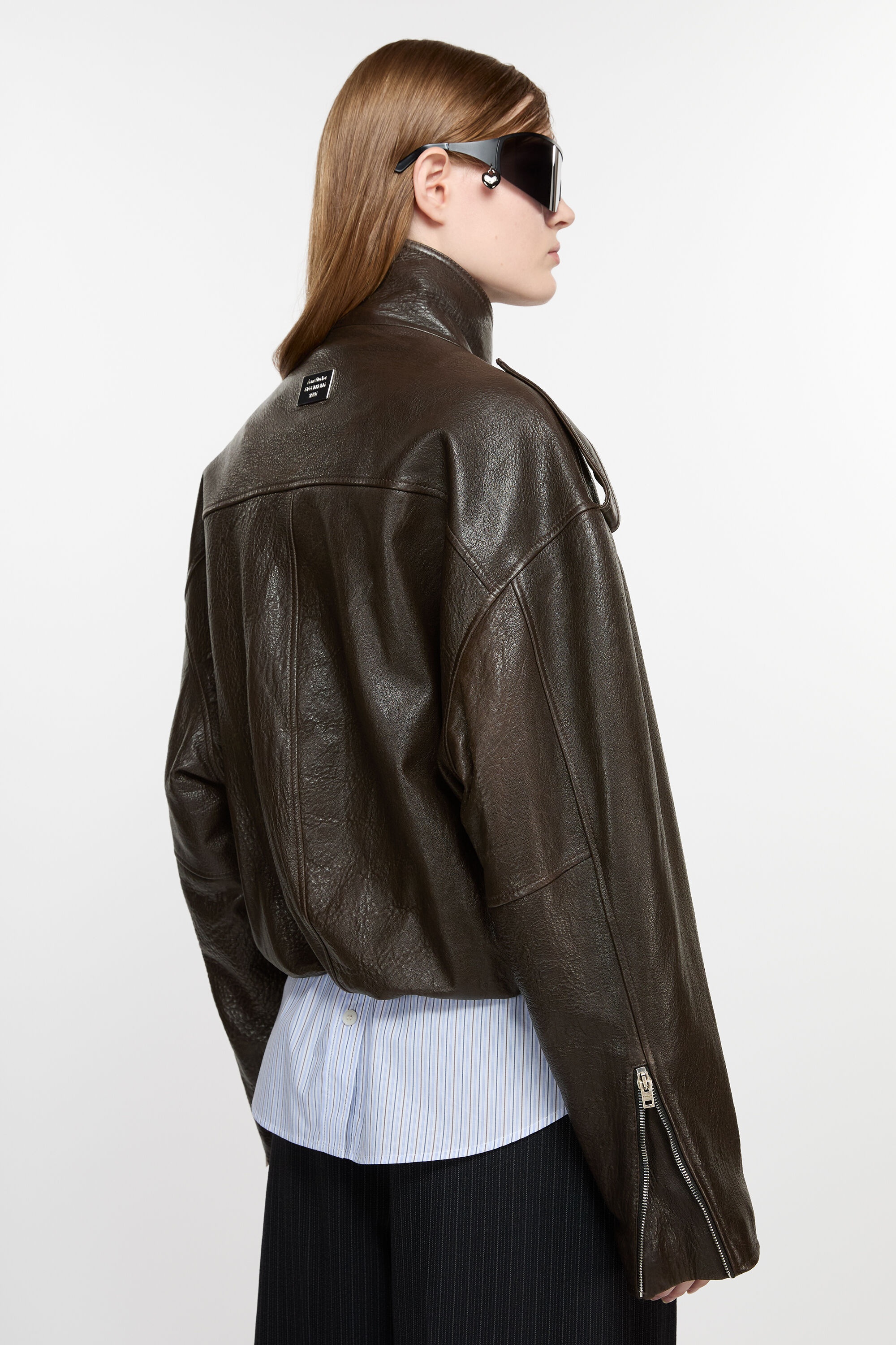 Leather jacket - Dark brown - 4