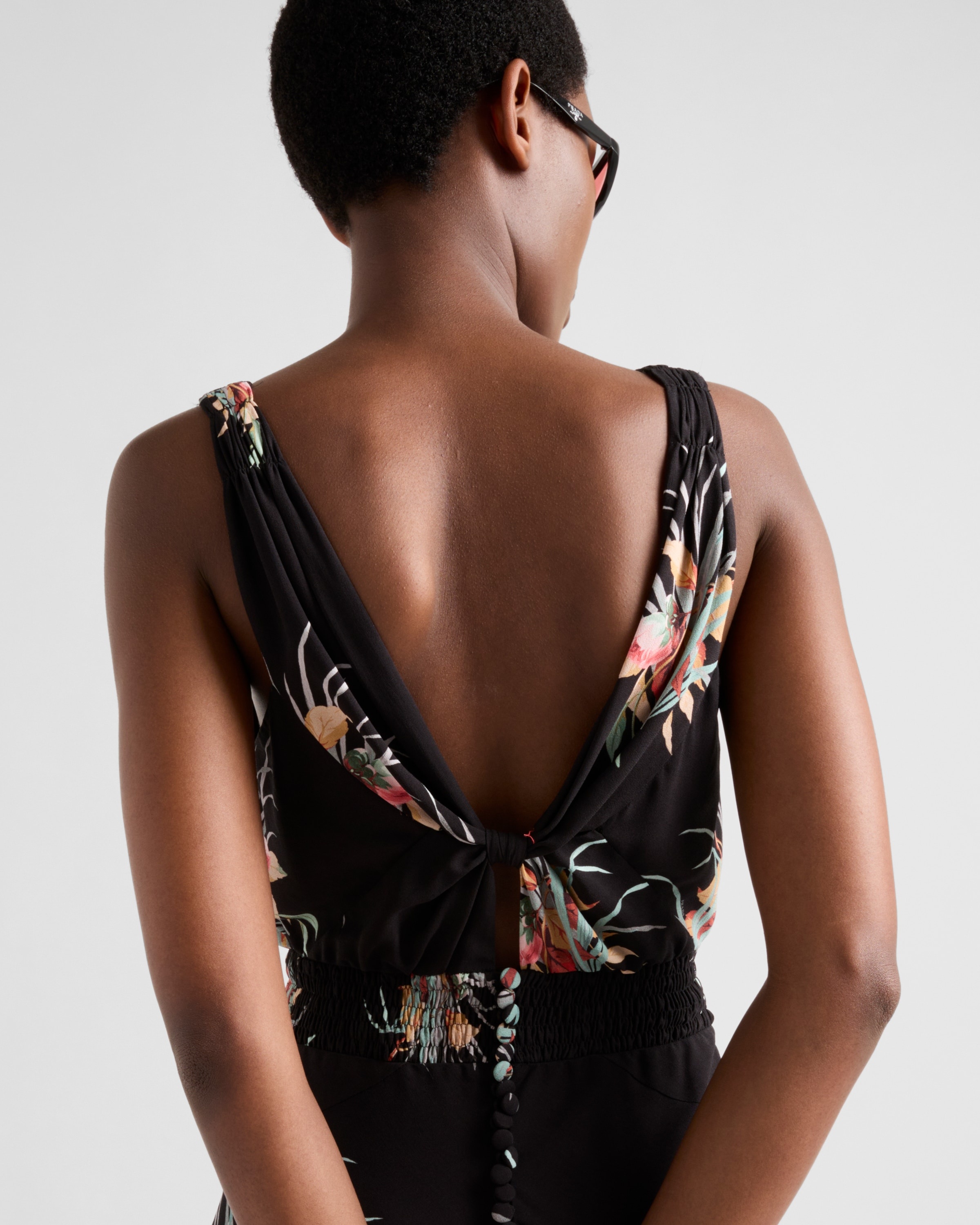 Printed sablé dress - 4