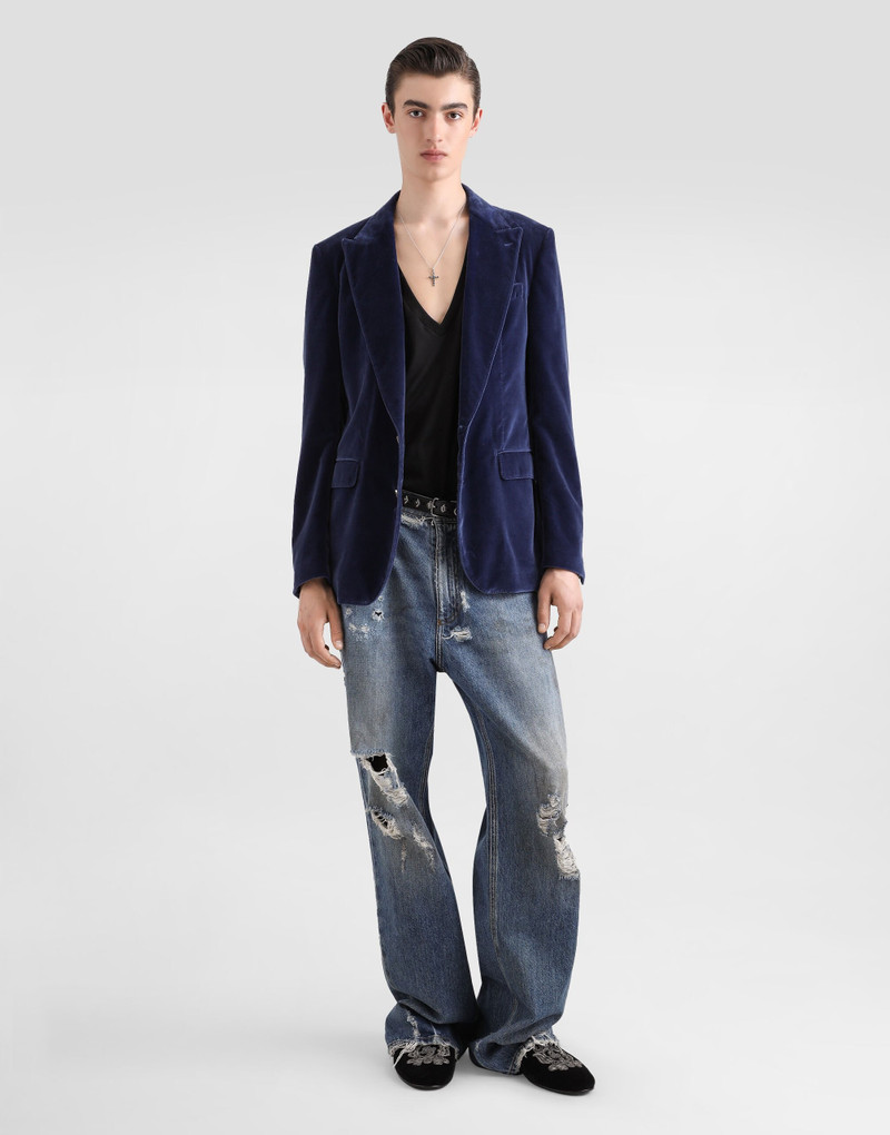 Dolce & Gabbana Velvet single-breasted jacket outlook