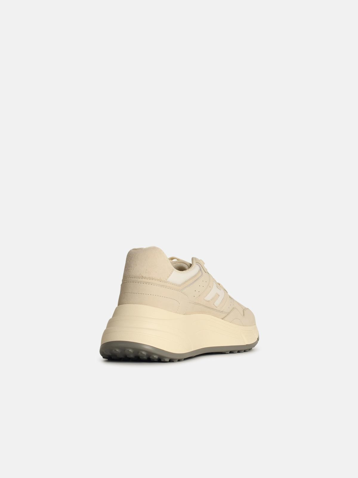 'H669' IVORY LEATHER SNEAKERS - 3