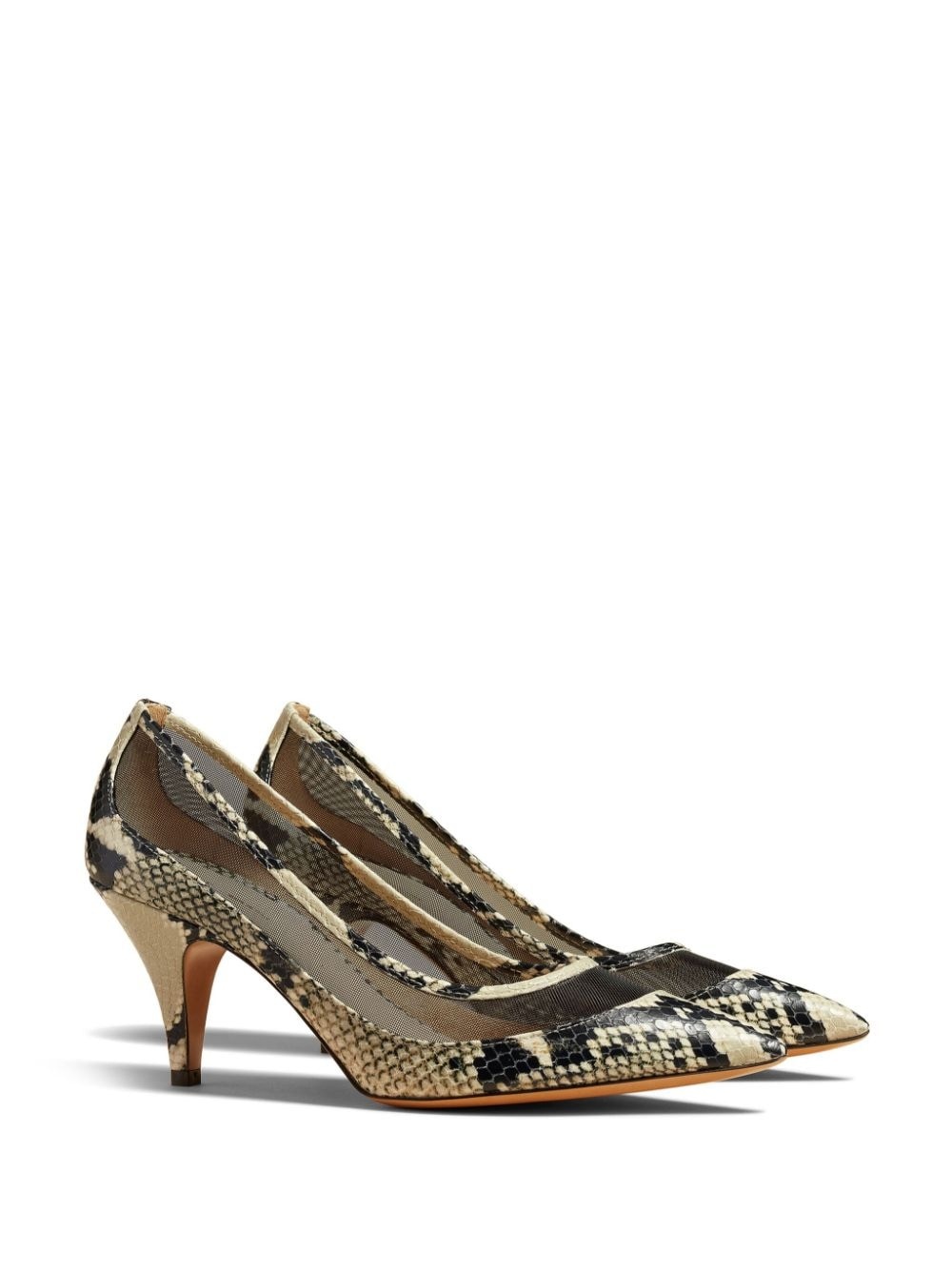 The River 75mm python-print pumps - 2