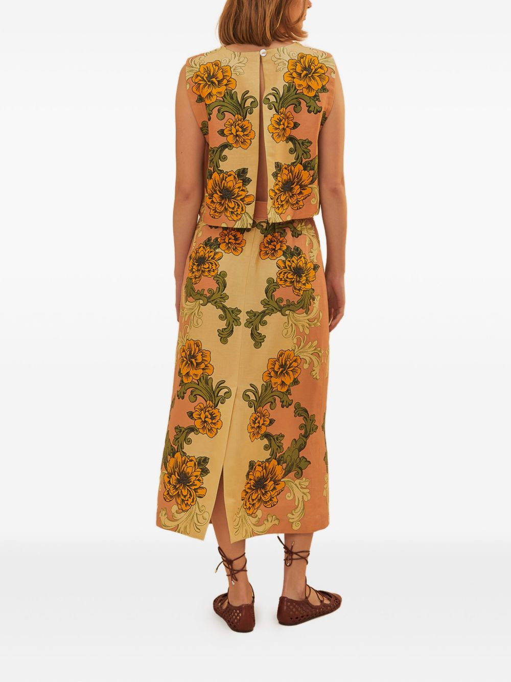 floral-print midi skirt - 3