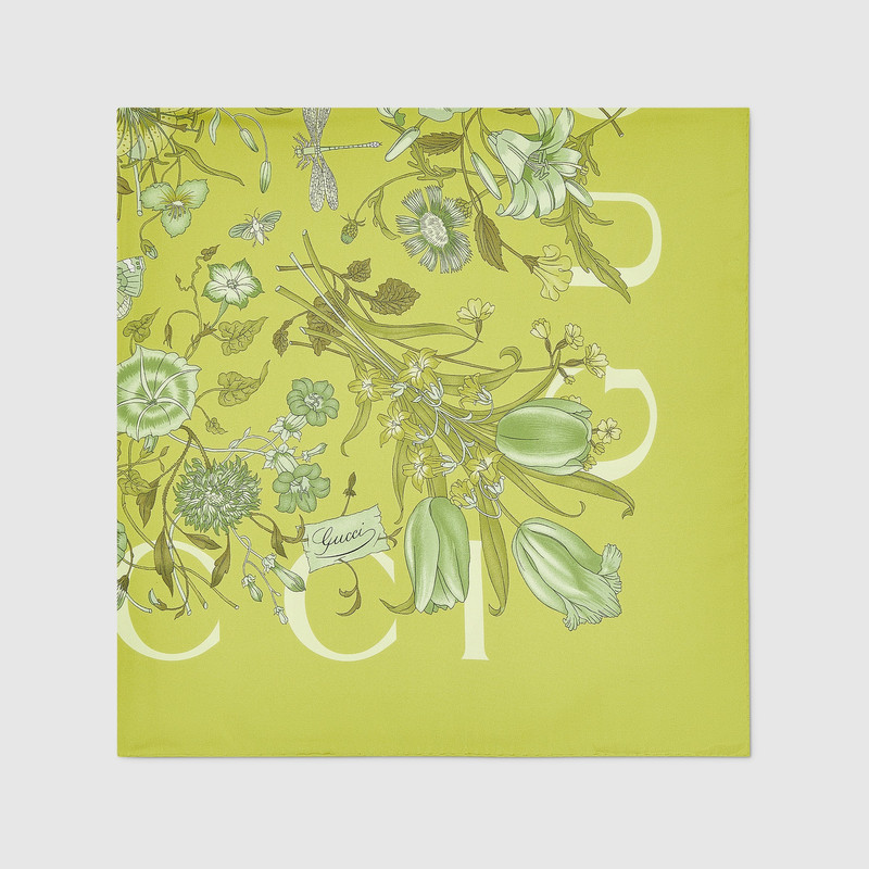 GUCCI Printed silk twill carré outlook