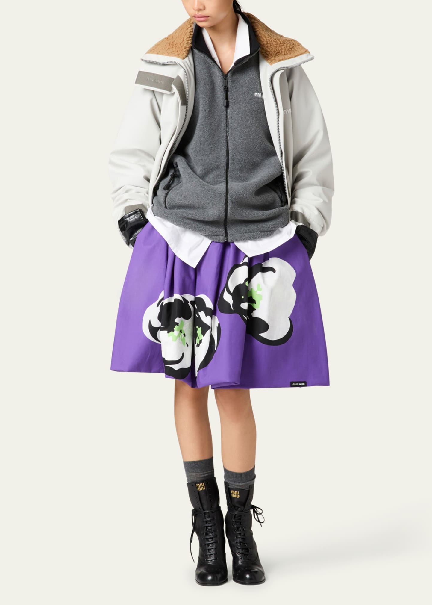 Shearling Collar Oversized Jacket - 2