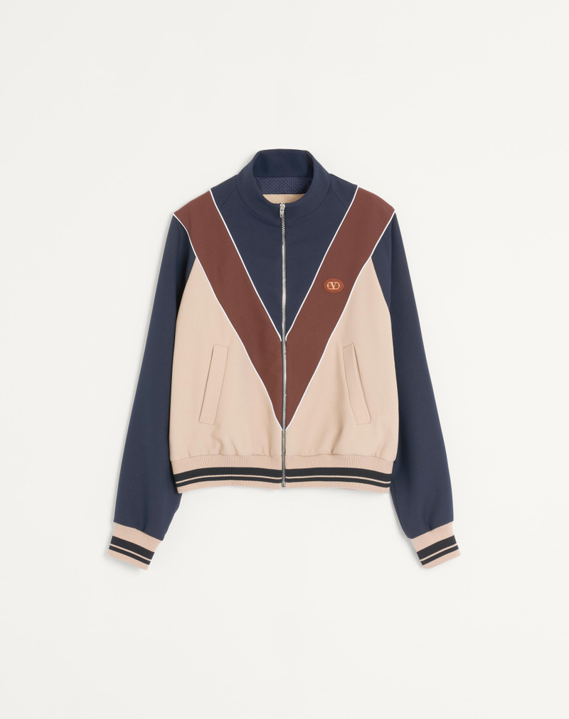 NYLON SWEATSHIRT WITH ZIPPER AND VLOGO PATCH 1