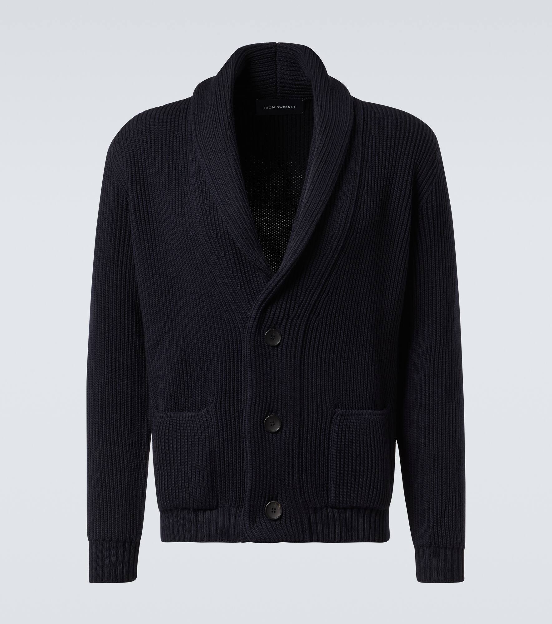 Ribbed-knit wool cardigan - 1