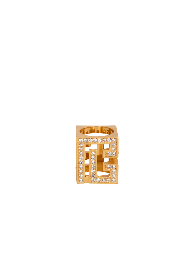 PB 3D rhinestone cube ring 3