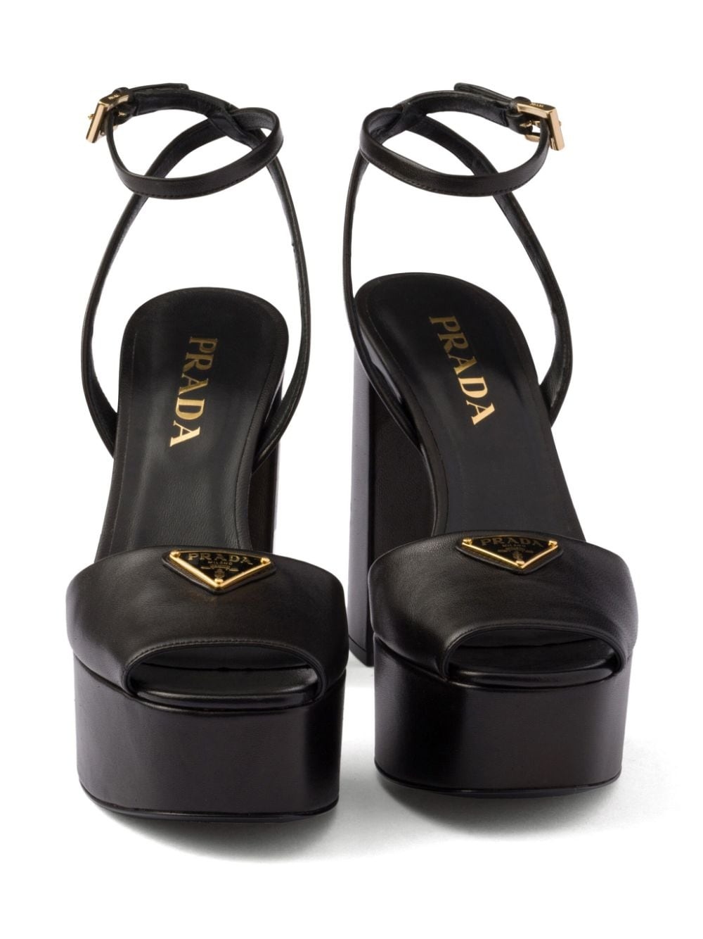 115mm leather platform sandals - 5