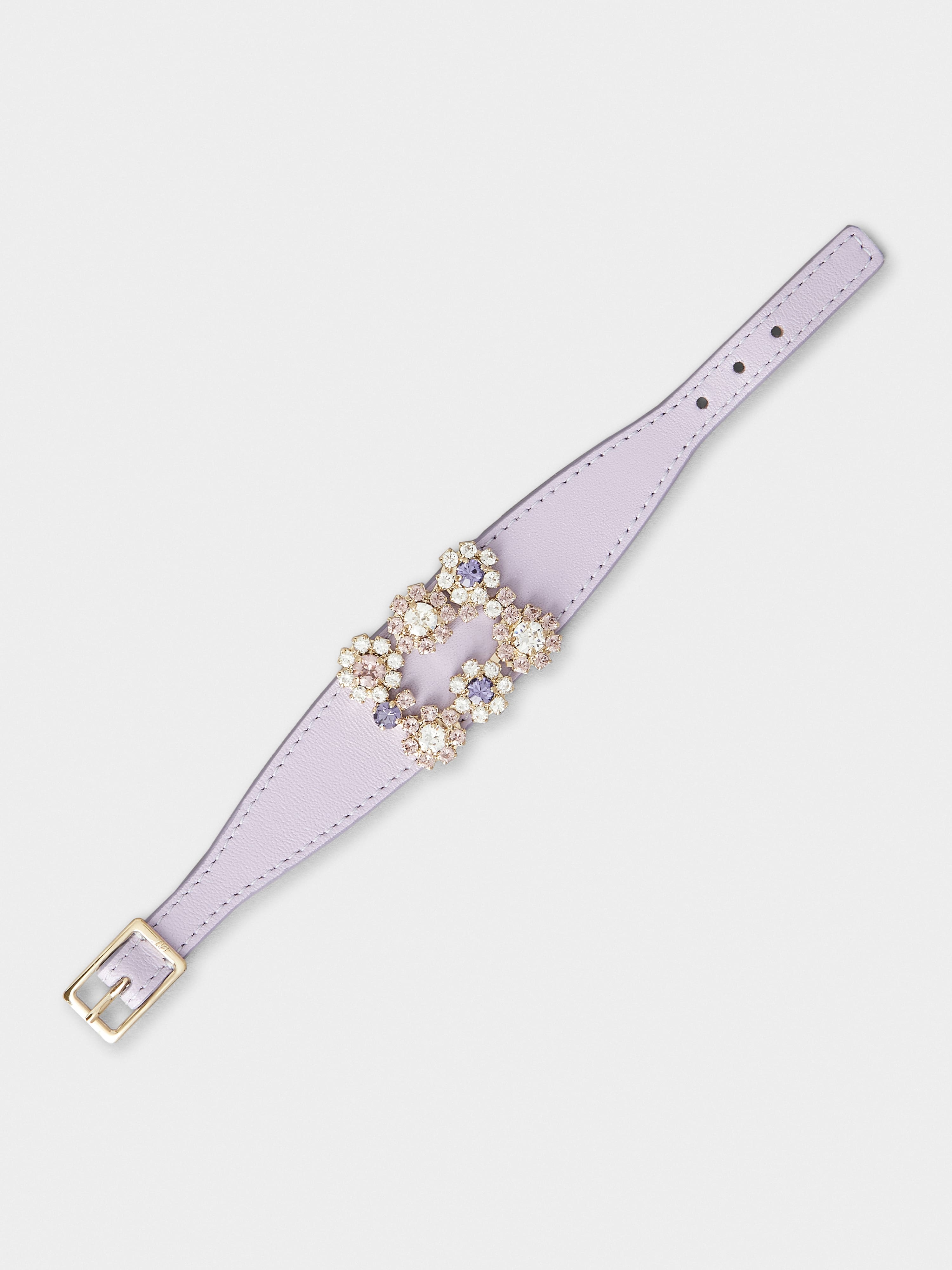 Flower Strass Colored Buckle Bracelet - 3