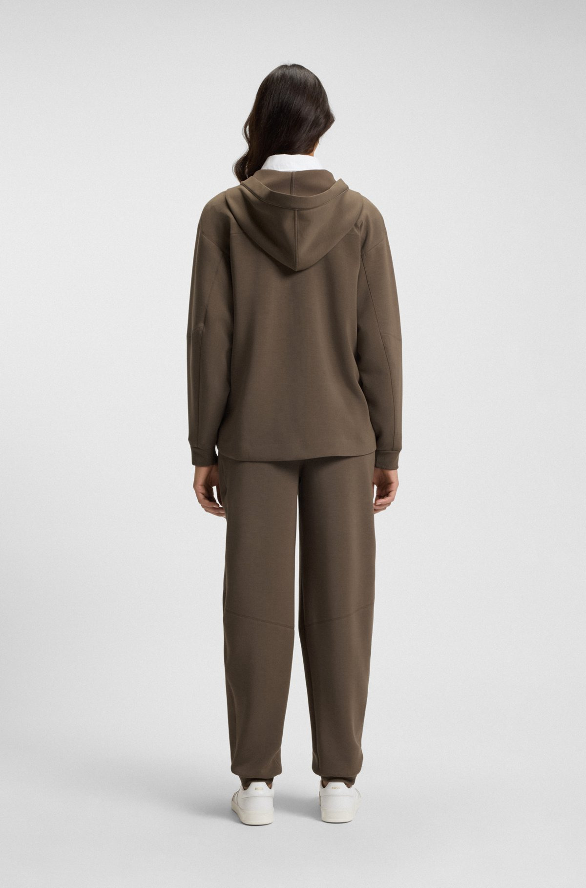 ZIP-UP HOODIE IN MIXED MATERIALS - 4