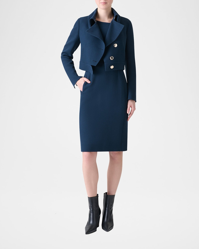 AKRIS Dana Asymmetric-Button Wool Crepe Jacket outlook