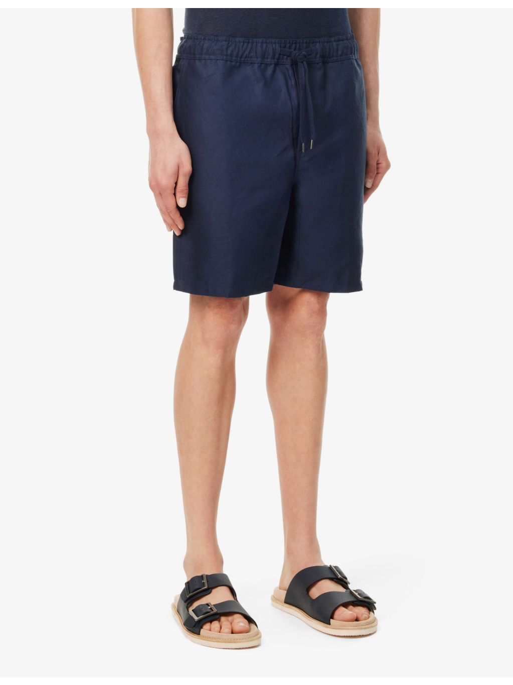 Sydney drawstring-waist linen shorts - 3
