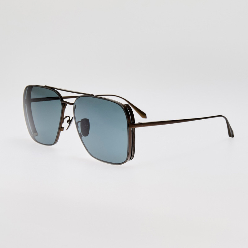 LINDA FARROW Asher Sunglasses in Matt Nickel outlook