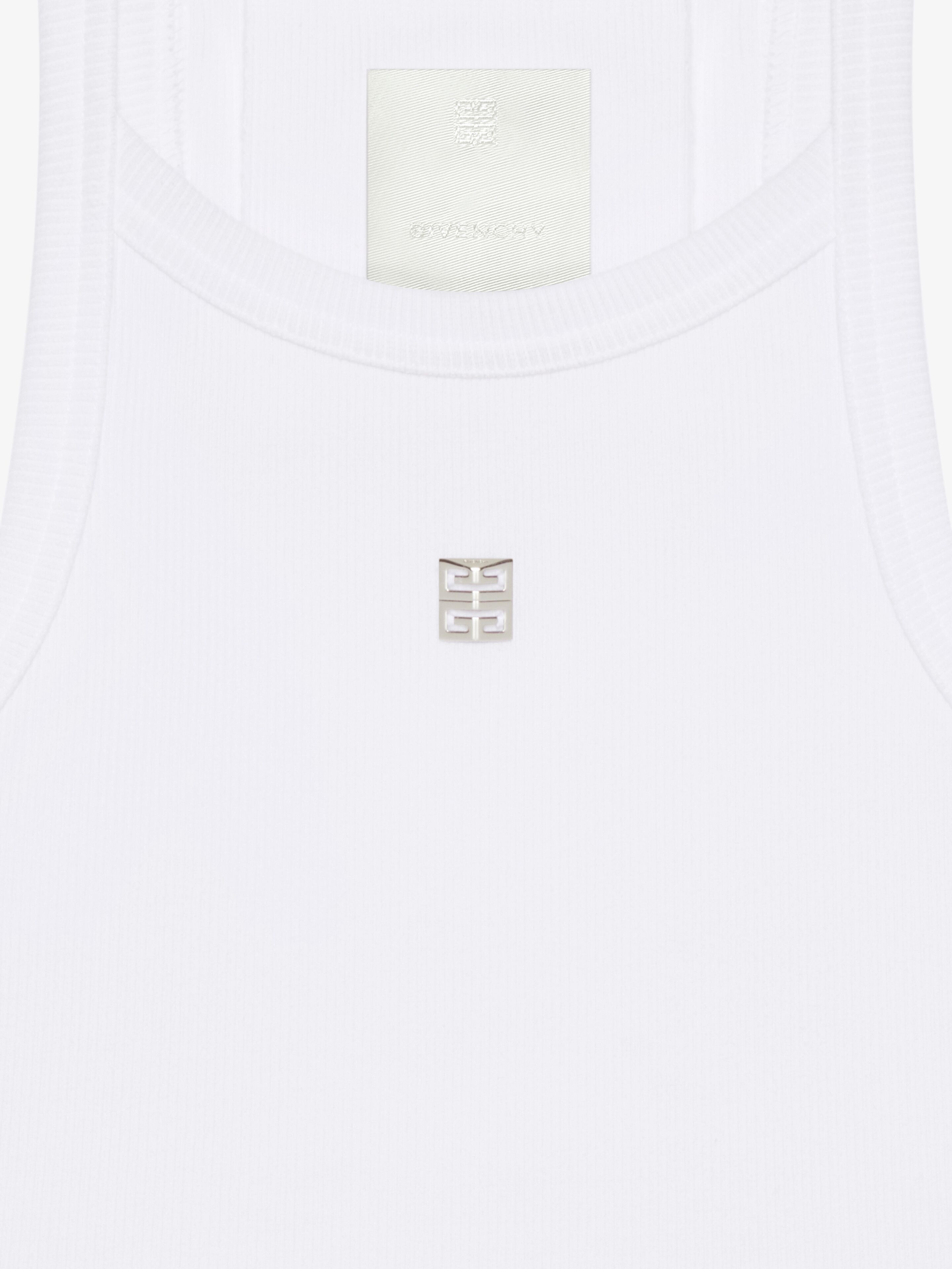 CROPPED TANK TOP IN COTTON WITH 4G DETAIL - 5