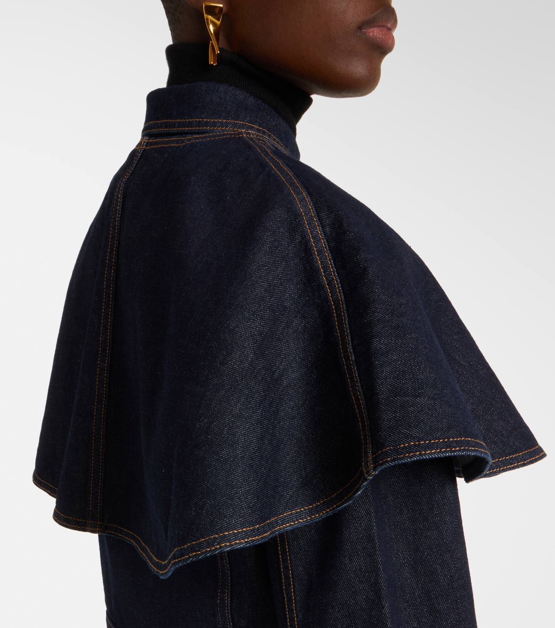 Agata caped denim jacket - 6