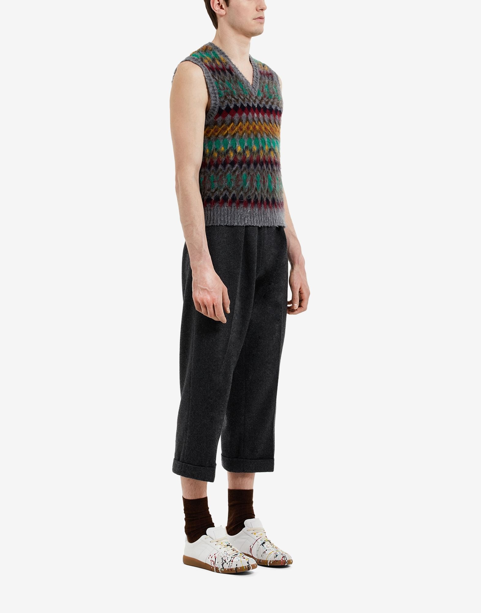 Blurred Fair Isle sleeveless sweater - 3