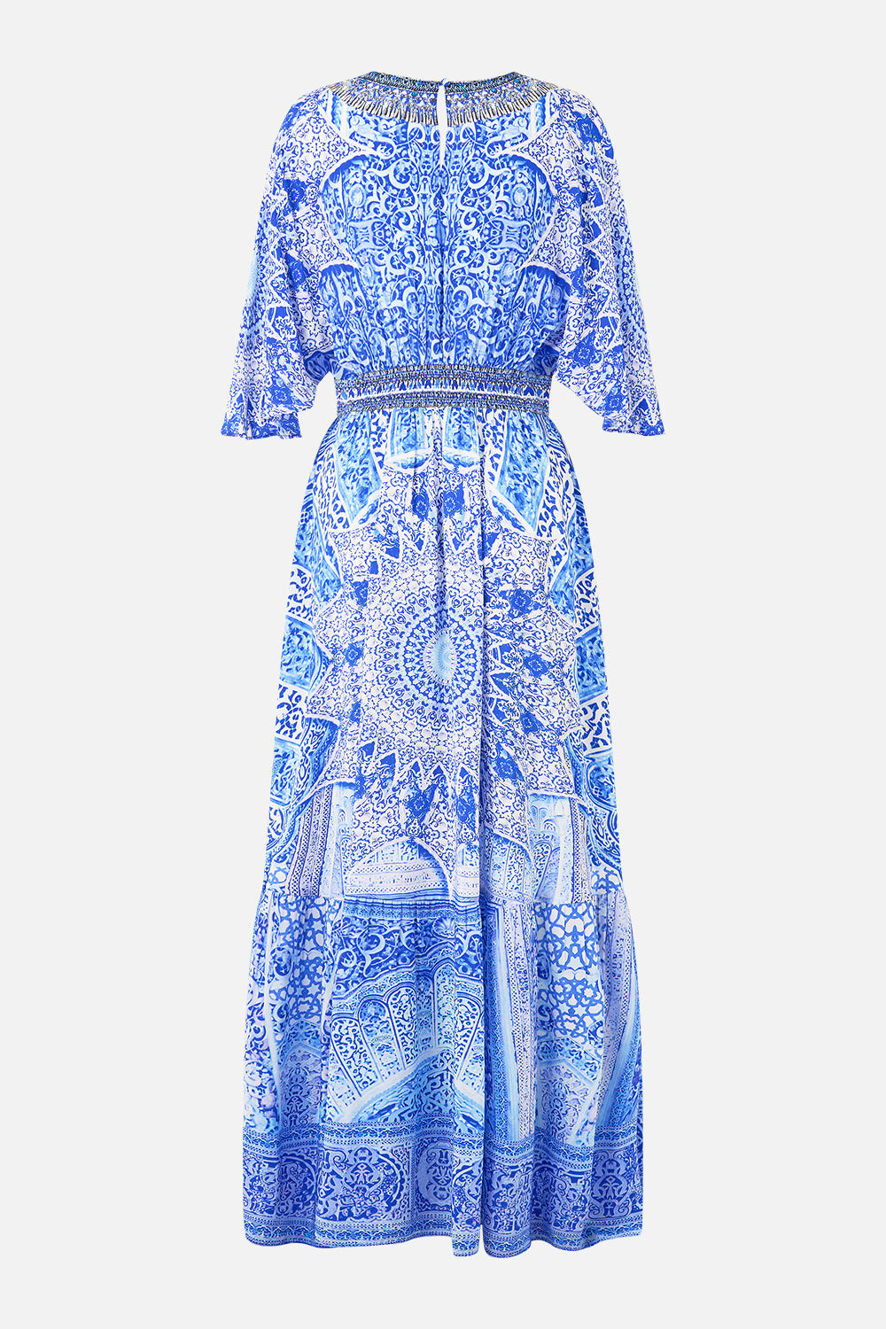 WAISTED DRESS WITH HEM RUFFLE - 8