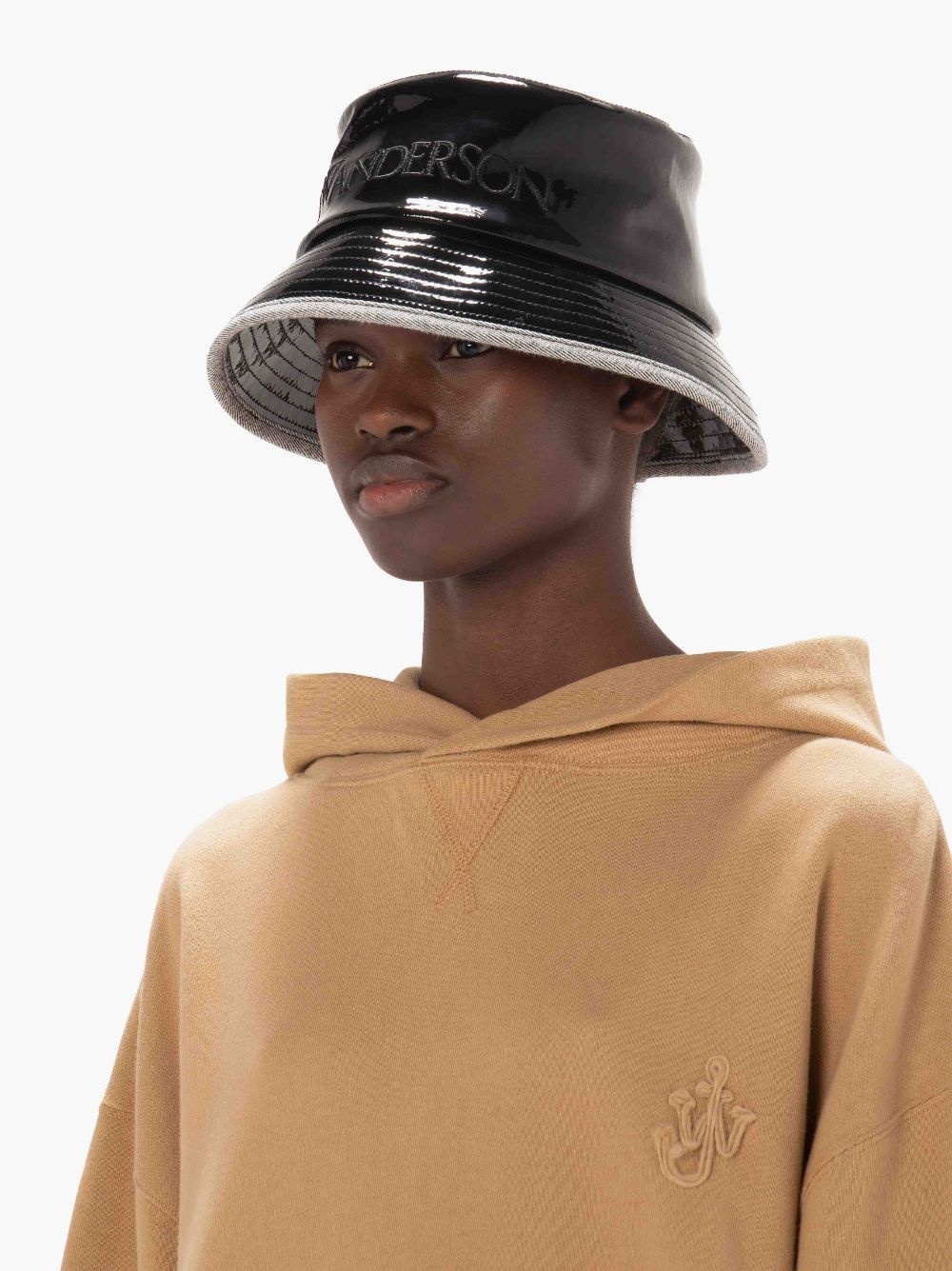COATED DENIM BUCKET HAT WITH LOGO - 4