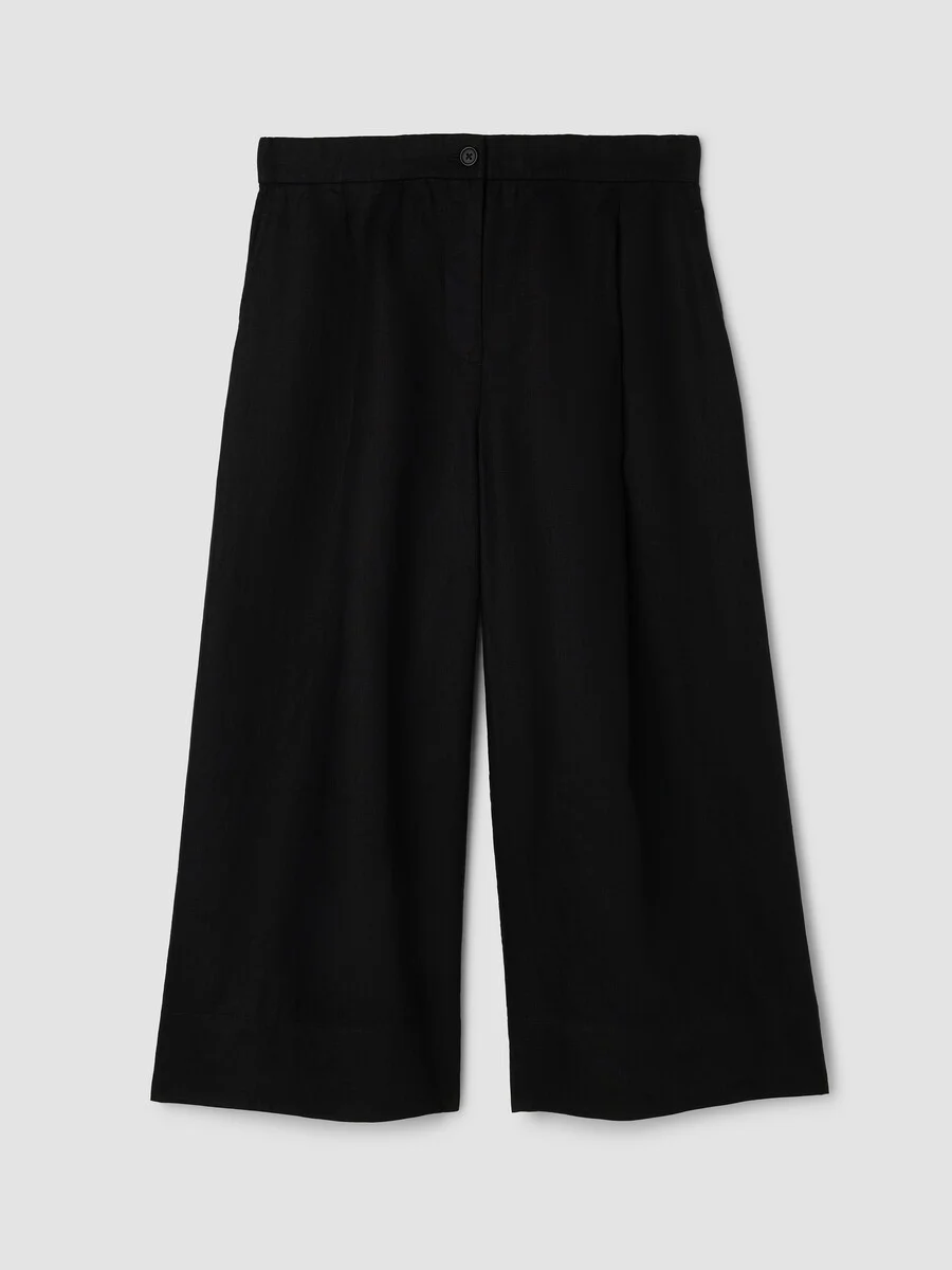 Organic Linen Pleated Culotte - 1