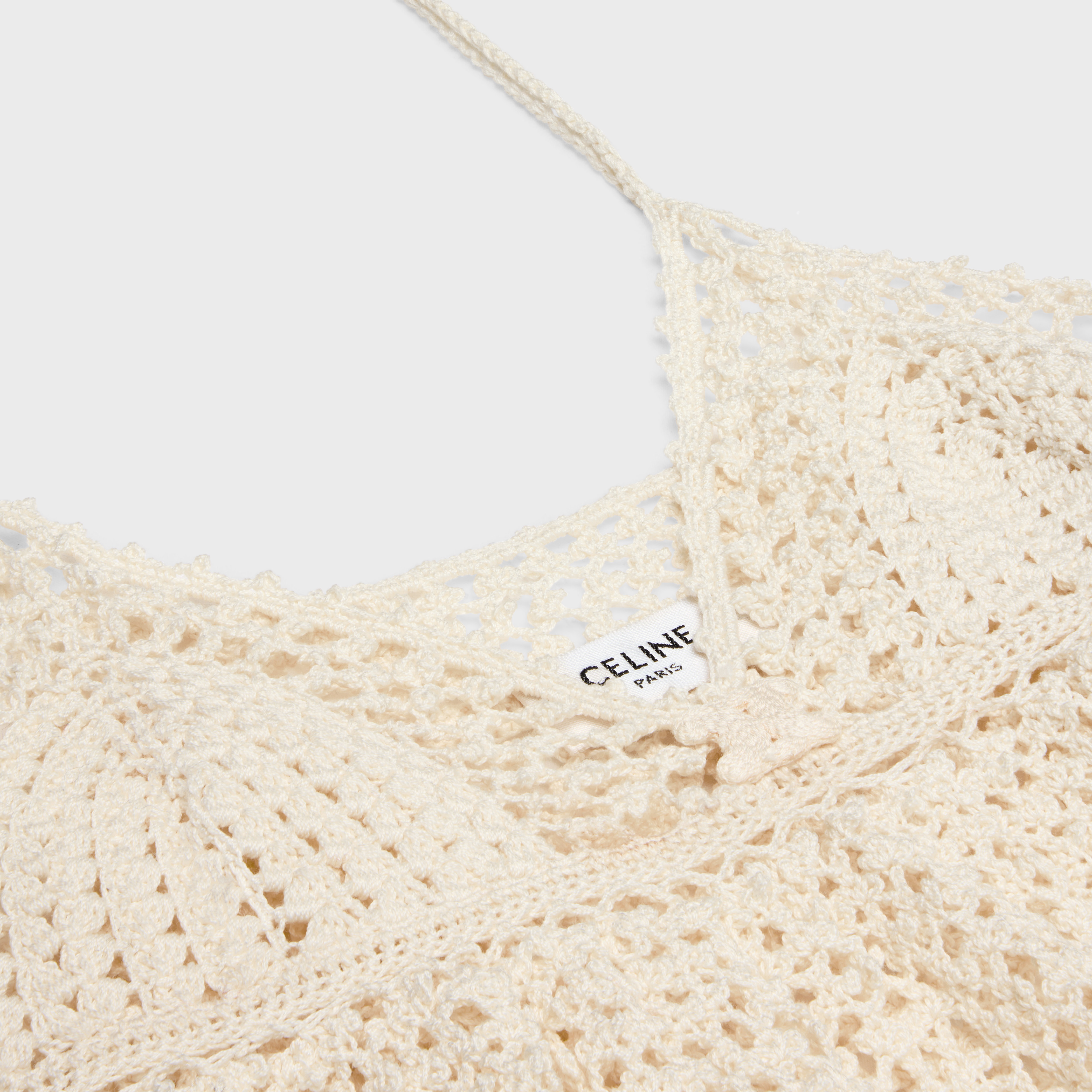 top with thin straps in crocheted cotton - 3