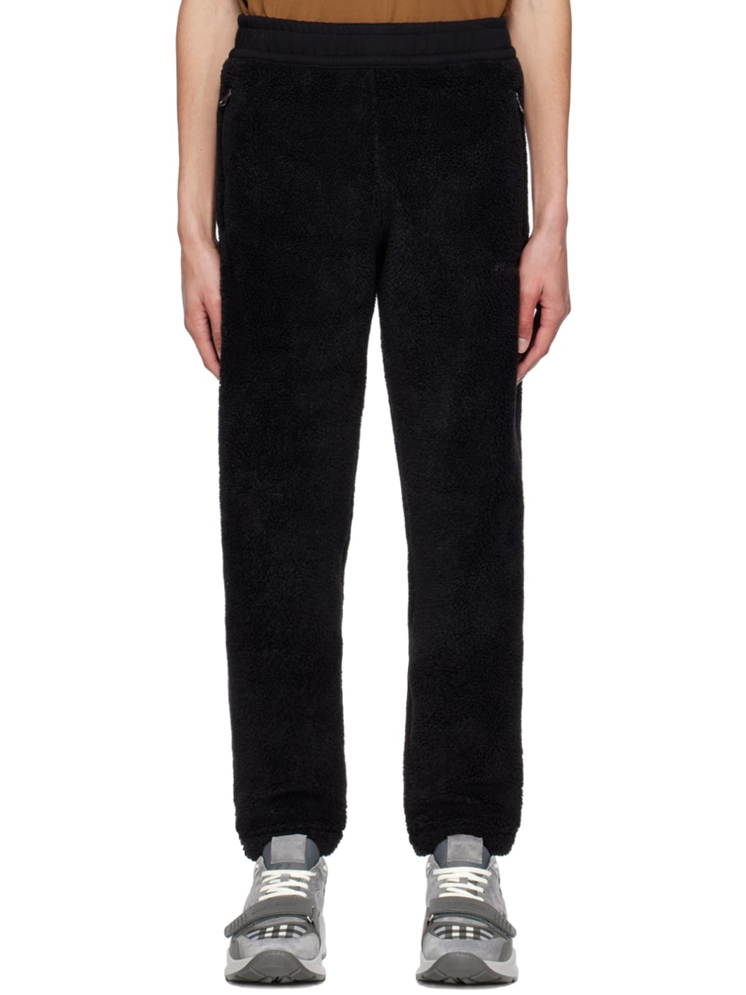 Black Embroidered Lounge Pants - 1