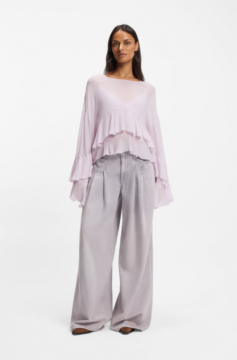 BOSS RELAXED-FIT BLOUSE IN SEERSUCKER outlook