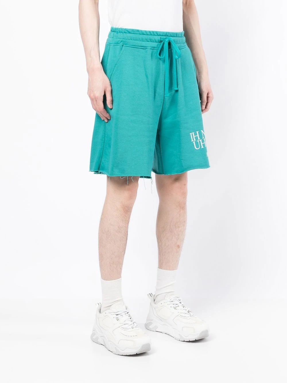 raw-cut logo-print track shorts - 3