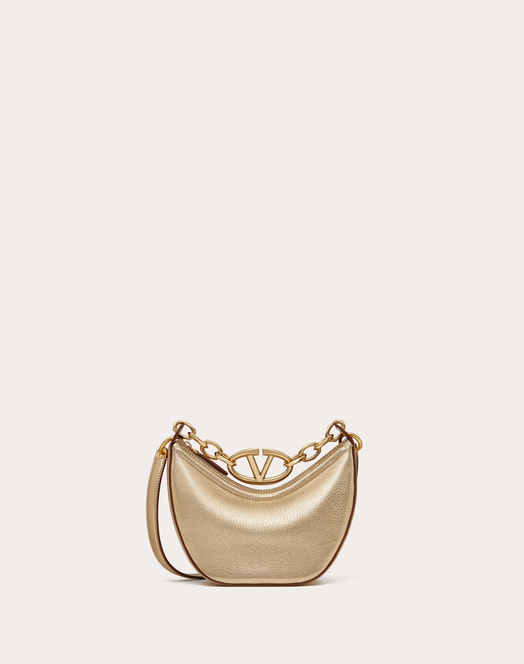 VLOGO MOON MINI HOBO BAG IN METALLIC CALFSKIN WITH CHAIN - 1