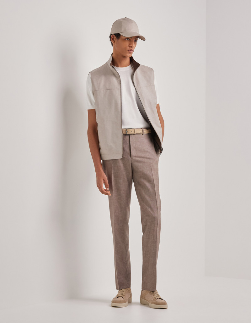 Canali WHITE GIZA COTTON T-SHIRT WITH CONTRASTING PIPING outlook