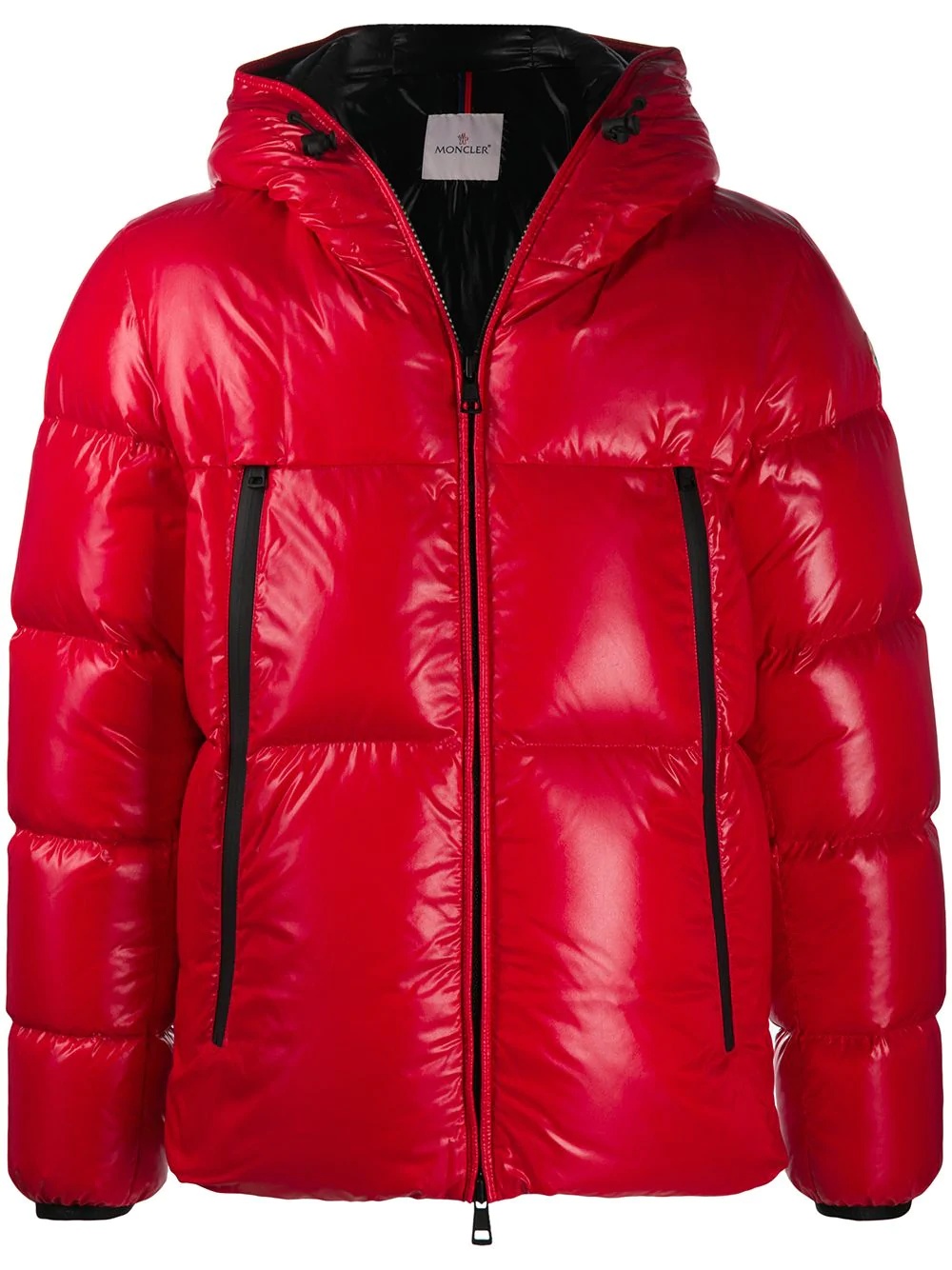 patent finish padded coat - 1