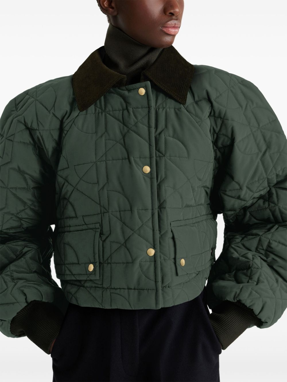 cropped quilted bomber jacket - 4