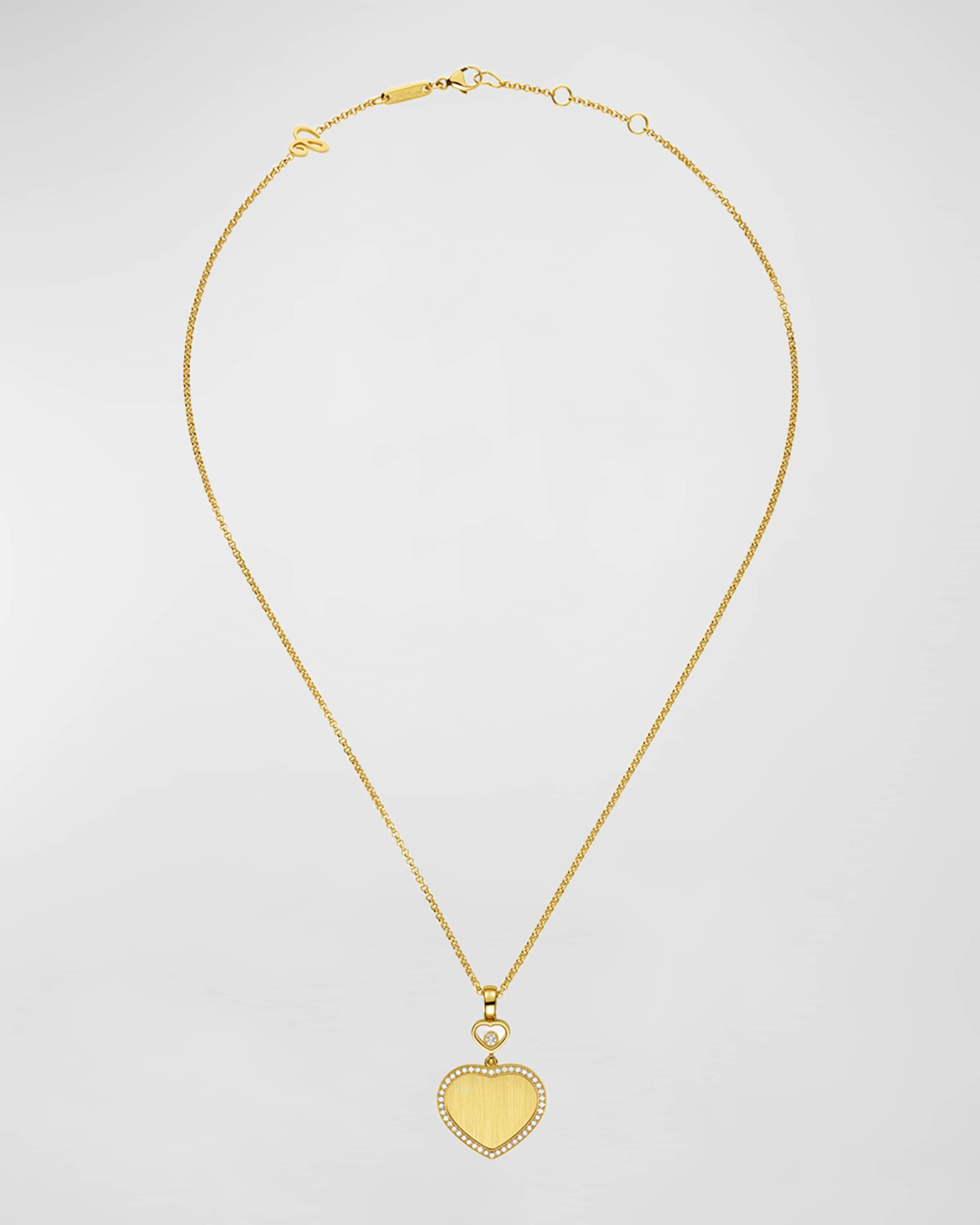 Happy Hearts 18K Yellow Gold Diamond Pendant Necklace - 3
