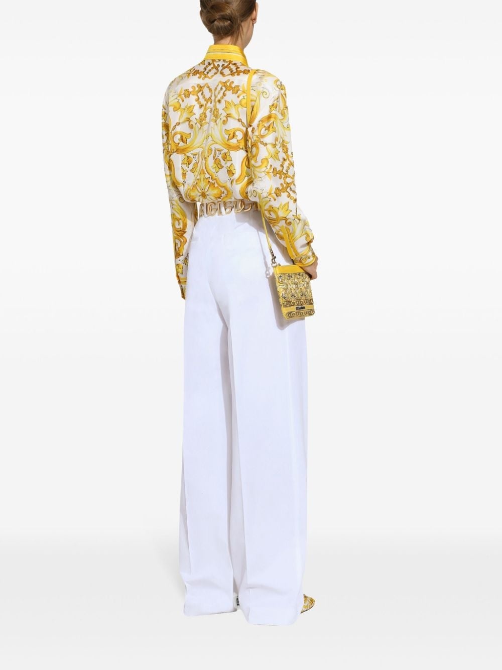 Majolica-print silk shirt - 4