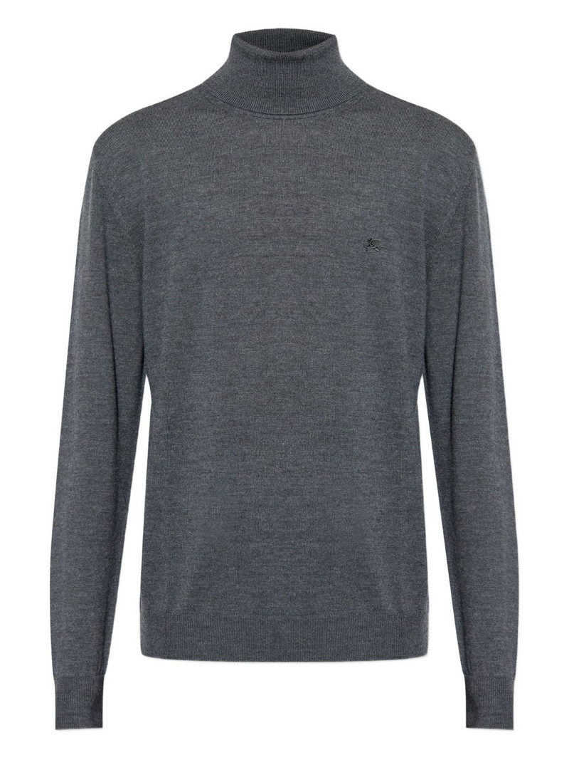 logo-embroidered turtleneck sweater 1