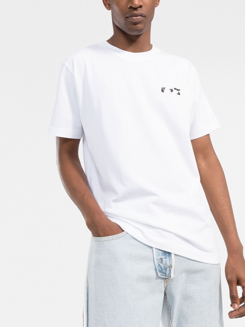 Ow logo-print slim-cut T-shirt - 3