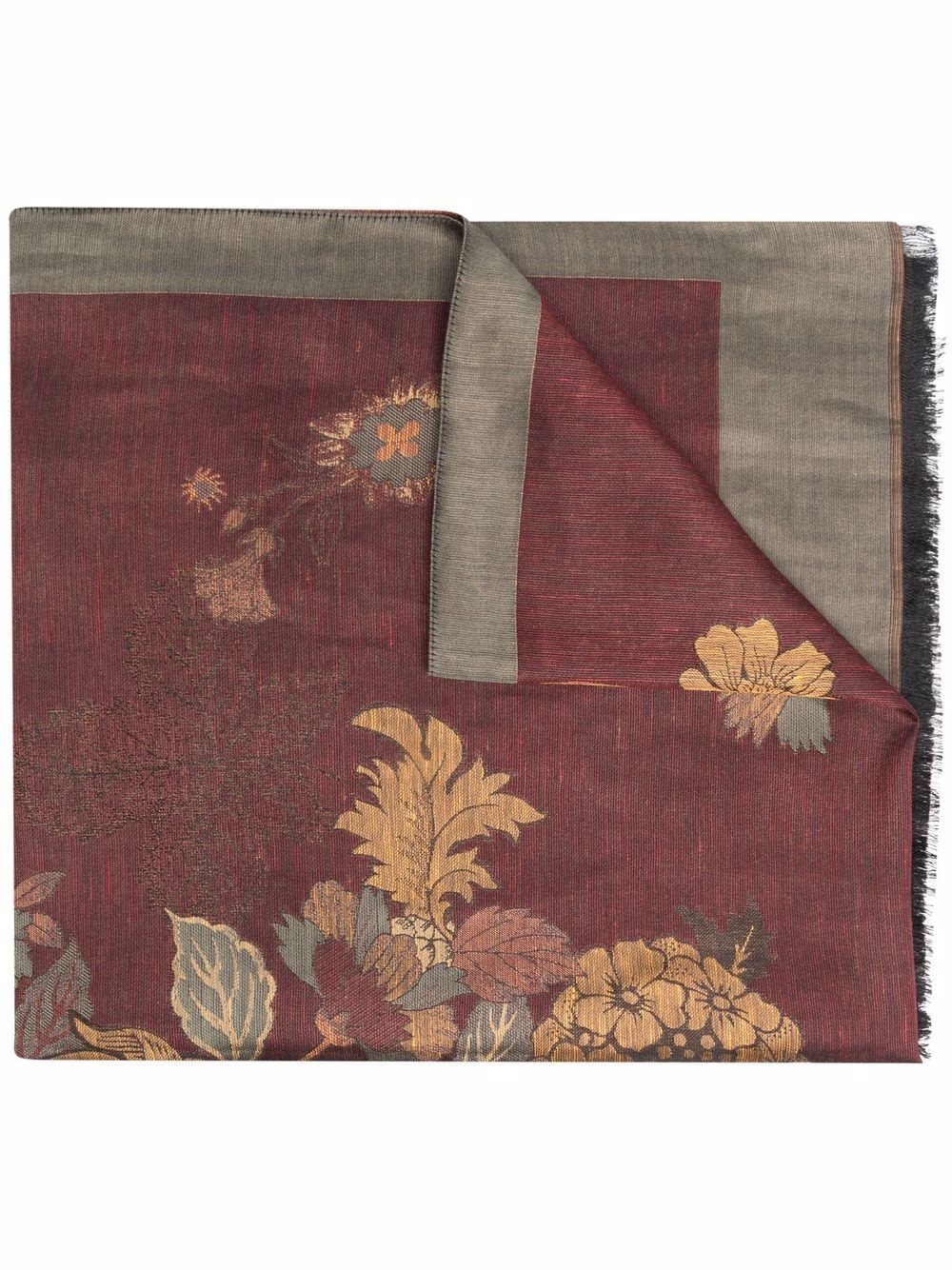 floral-jacquard scarf - 1