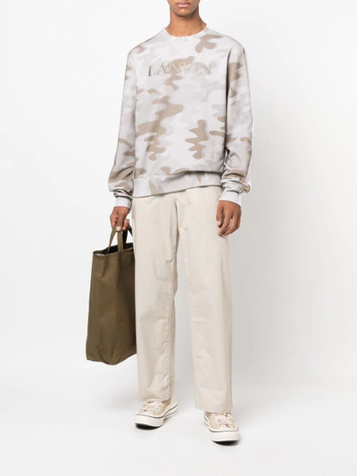 Lanvin logo-embroidered camouflage-print sweatshirt outlook