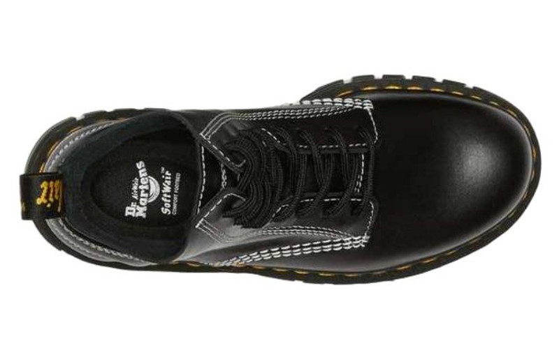 Dr. Martens Audrick 8-eye White Stitch Leather Platform Boots 'Black' 27810001 4